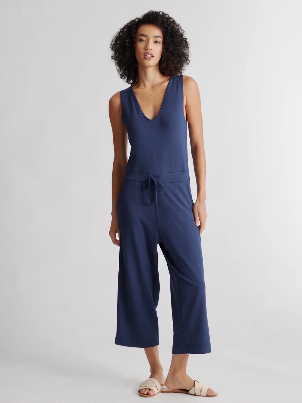 Quince French Terry Modal Navy Jumpsuit